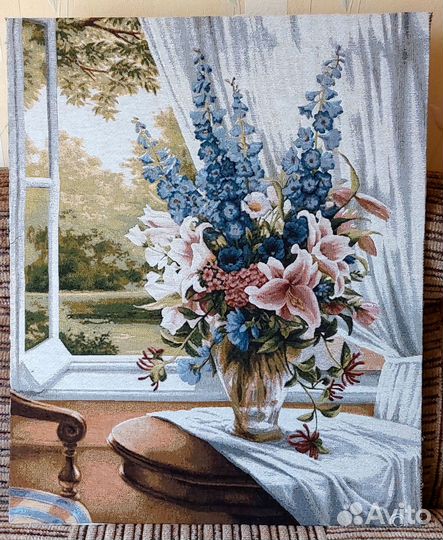 Картина гобелен цветы