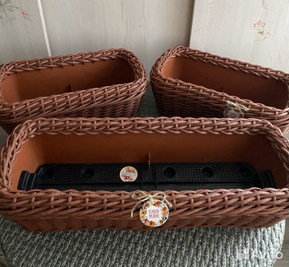 Кашпо для цветов Из искусственного ротанга