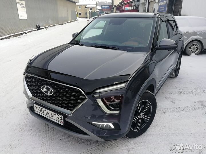 Дефлектор капота (exclusive) (Classic черный) Hyundai Creta
