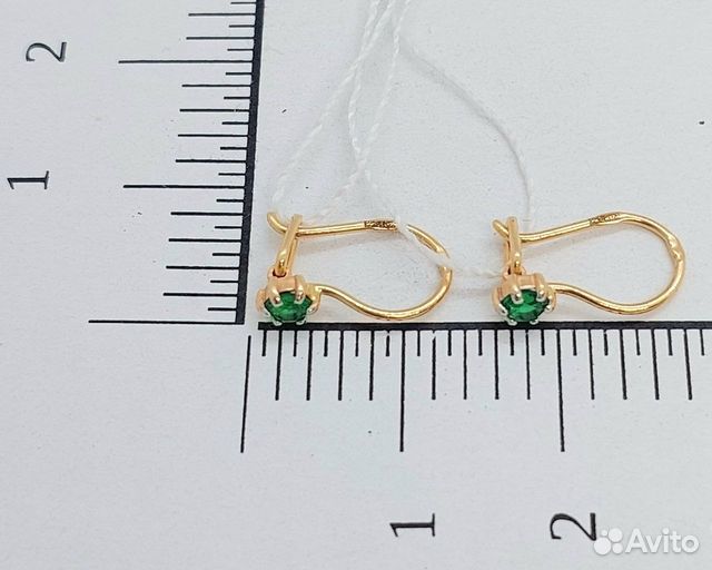 Золотые серьги с фианитом