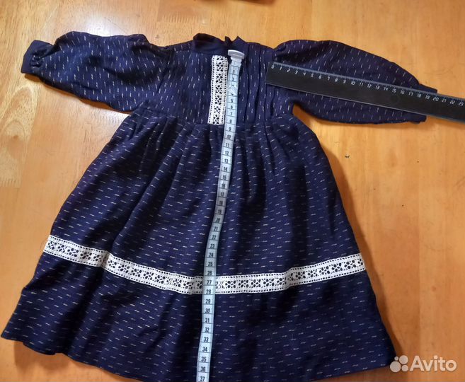 Кукольная одежда платье для куклы из винтажной тка