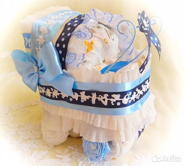 Торт из памперсов для мальчика