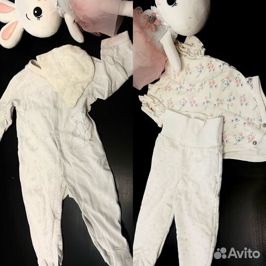 Вещи на девочку (примерно 2-8 мес) большой пакет