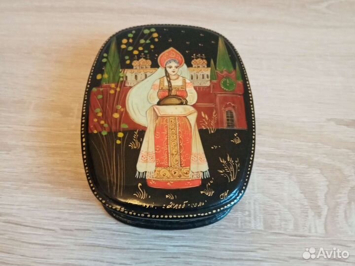 Шкатулка Холуй Палех Яйцо ручная роспись