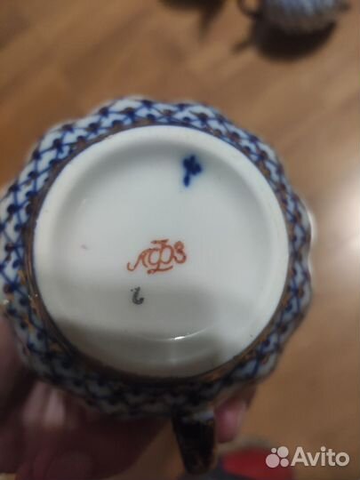 Сервиз кофейный «кобальтовая сетка» лфз