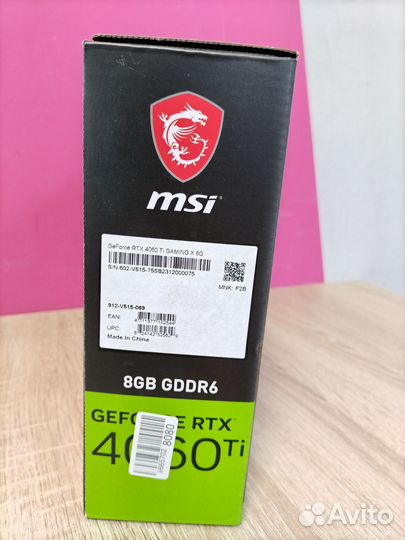 MSI Видеокарта GeForce RTX 4060 Ti 8 гб