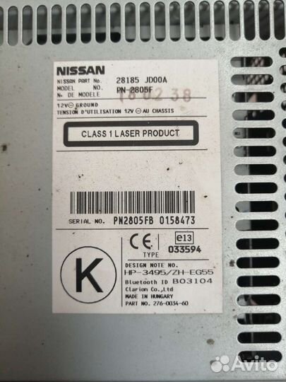 Штатная магнитола nissan qashqai j10