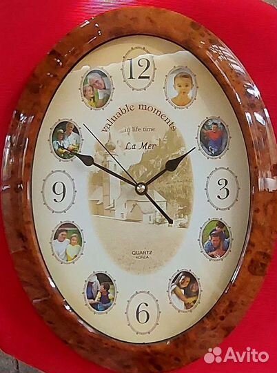 Часы кварцевые настенные с фоторамкой