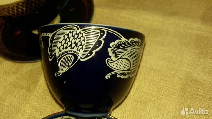 Чайные чашки с блюдцами.лфз.Из СССР. Знак отк