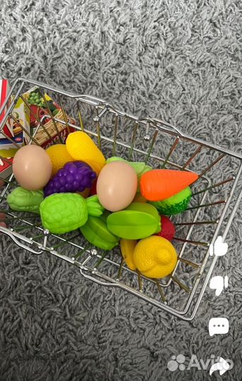 Корзина с фруктами, игрушка. Новая