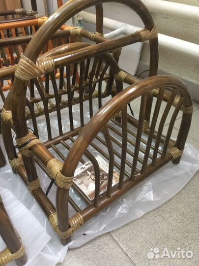 Корзины-газетницы из Индонезии, ротанг натуральный