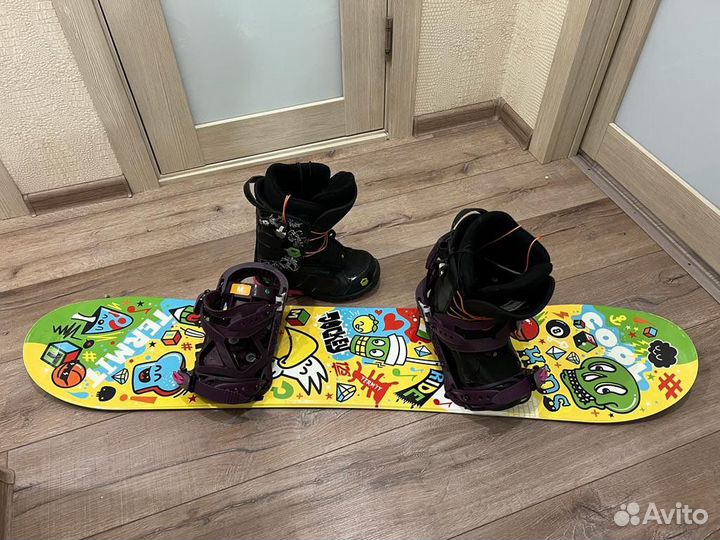 Сноуборд детский 125 см в комплекте