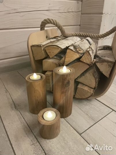 Подсвечник из дерева