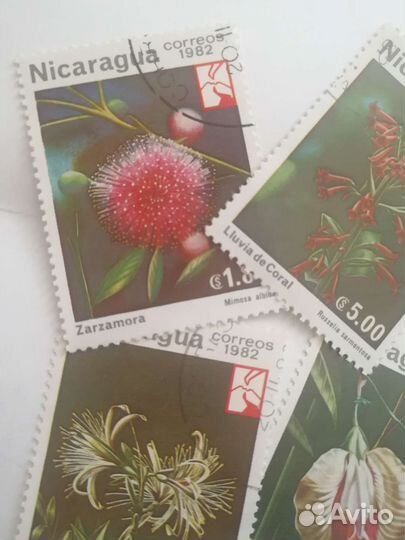Марки Никарагуа флора 7 шт. 1982 г