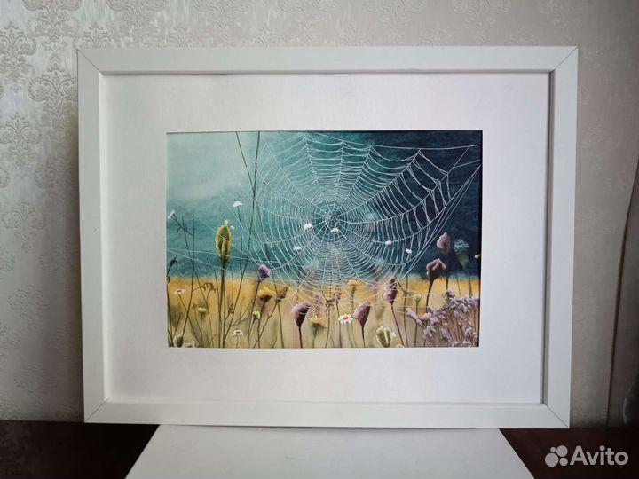 Картина акварелью «Паутинка»