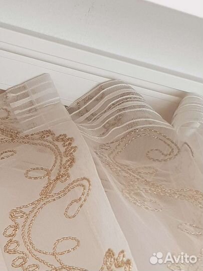 Тюль,кружево,светло-бежева,5 метров, пр. Турция