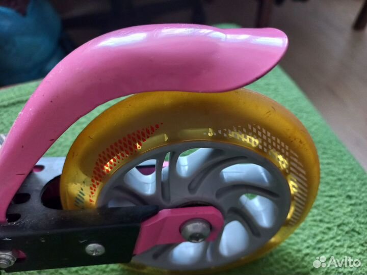 Самокат детский складной розовый