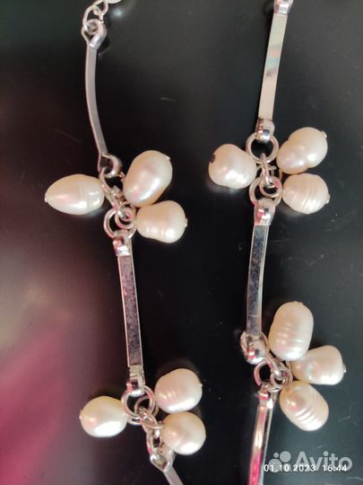 Комплект из натурального пресноводного жемчуга