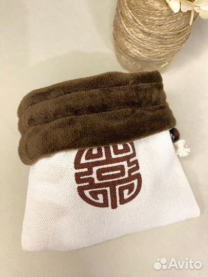 Мешочек для рун с меховым подкладом Кремовый