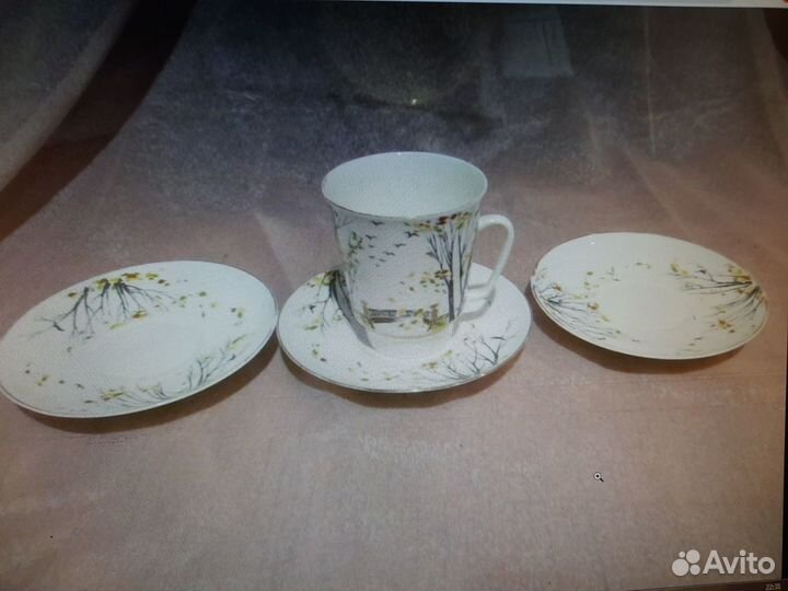 Молочник сливочник СССР и чайная пара лфз