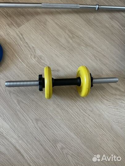 Гриф Титан d 26 мм, резина ручка+Диск 1,25 кг