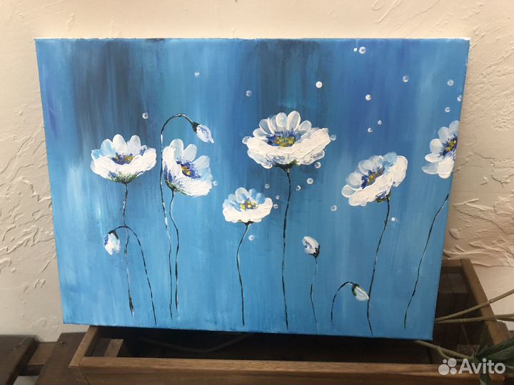 Картина интерьерная «Привет, ромашки», акрил