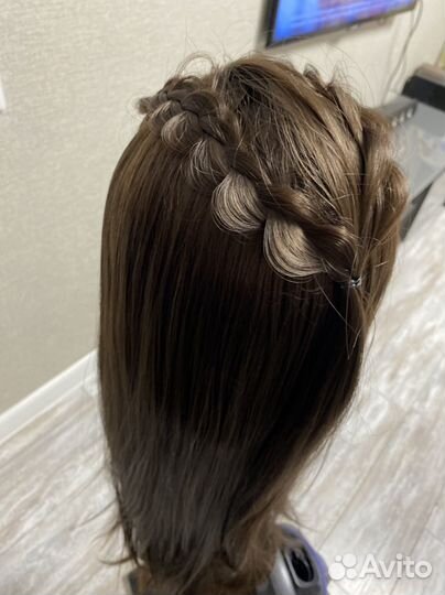 Парик из натуральных волос с имитацией кожи головы