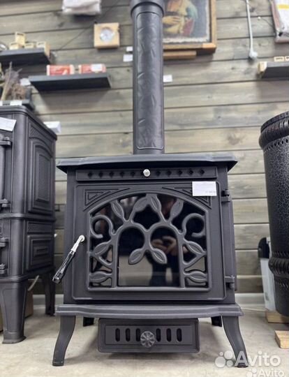 Печь камин чугунная