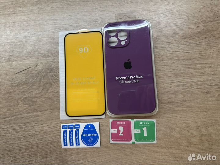 Чехол на iPhone 14 pro max новый со стеклом