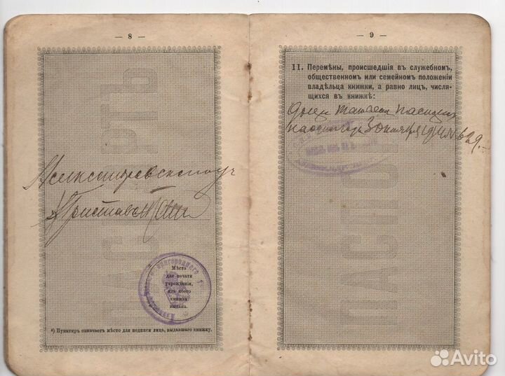 Паспорт 1917 года