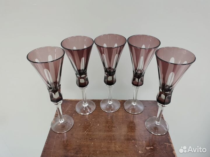 Сервиз бокалы конфетница ваза стекло СССР