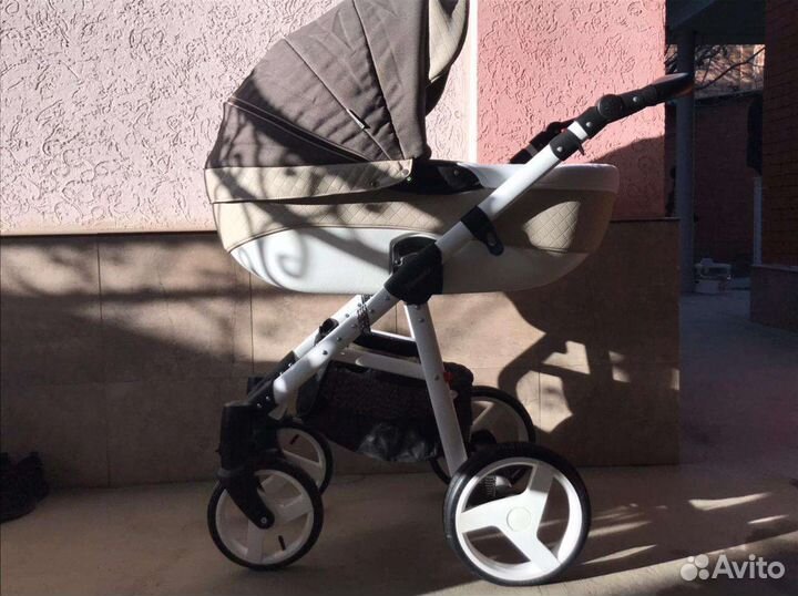 Коляска 2 в 1 adamex белая