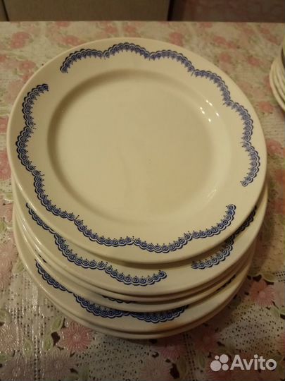 Тарелка винтаж кобальт Дулево Сирень Вербилки винт