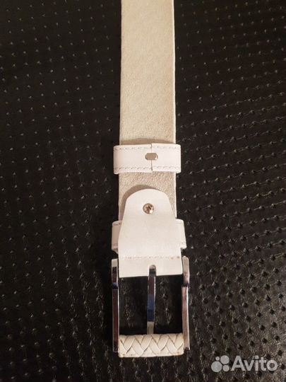 Ремень белый, Кожа