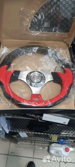 Руль спорт новый В упаковке под переходник
