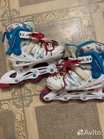 Роликовые коньки детские раздвижные размер 32 35