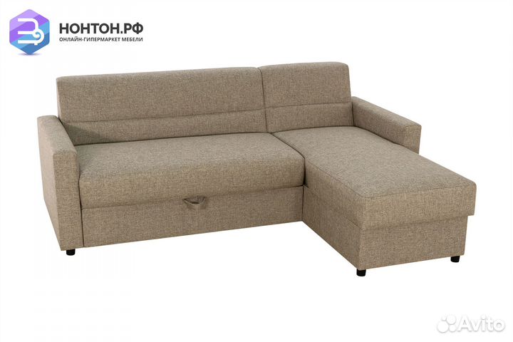 Диван угловой дельфин Виктория 2-1 темно-бежевый