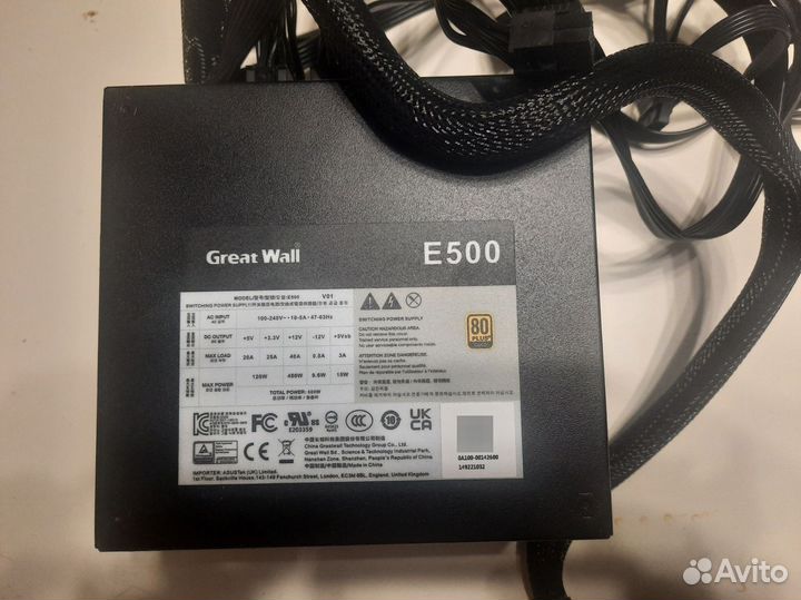 Блок питания 500 Вт Great Wall E500 (80 plus Gold)