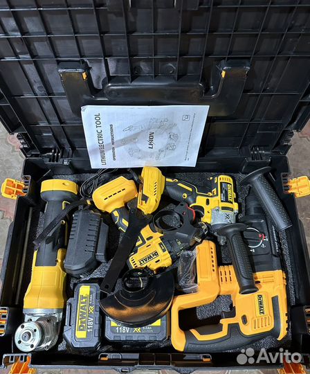 Набор аккумуляторного инструмента dewalt 4в1