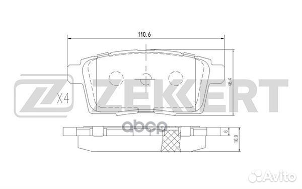 Колодки торм. диск. задн. Mazda CX-7 07- CX-9