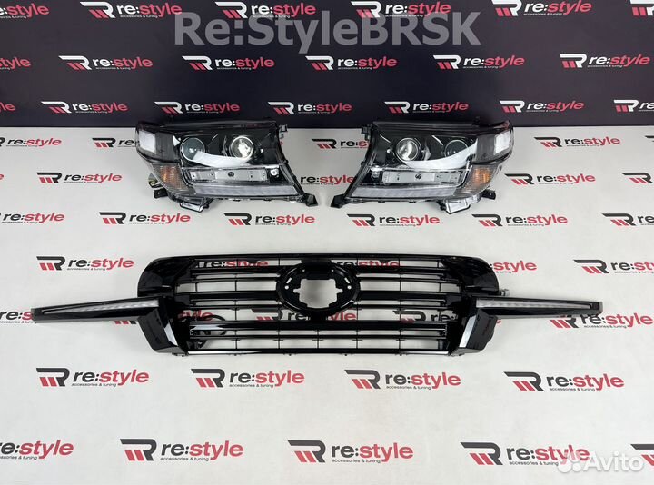 Фары + Решетка Toyota Land Cruiser 200 15г