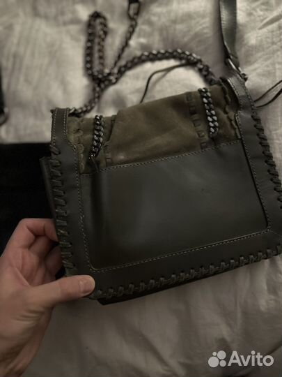 Сумка кожаная замшевая