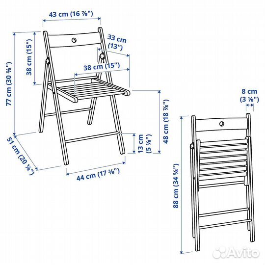 Складной стул икеа фросви - frosvi белый IKEA