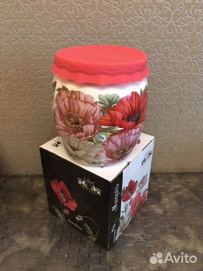 Банка, фарфор, 1л