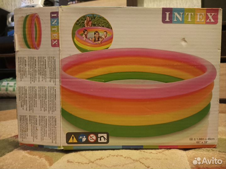 Новый надувной бассейн intex 168х46