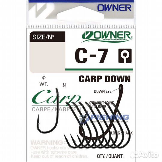 Крючок Owner Carp Down BC №6 9шт