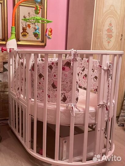 Кроватка детская трансформер С маятником 9 в 1