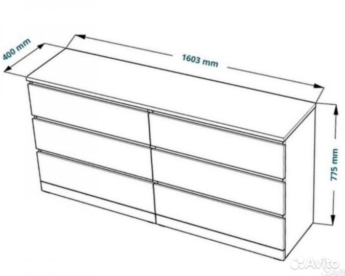 Комод IKEA Варма 6 ящиков