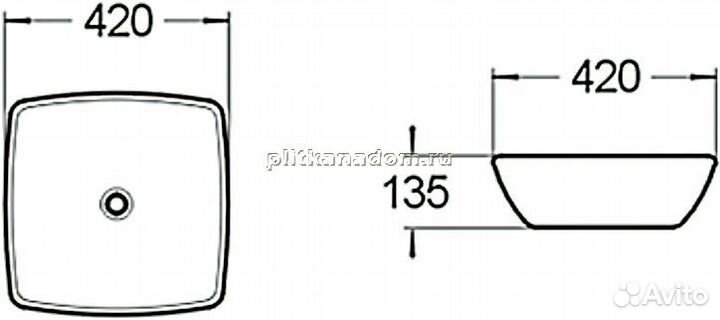 SantiLine SL-1044 Раковина керамическая накладная 42х42х13,5
