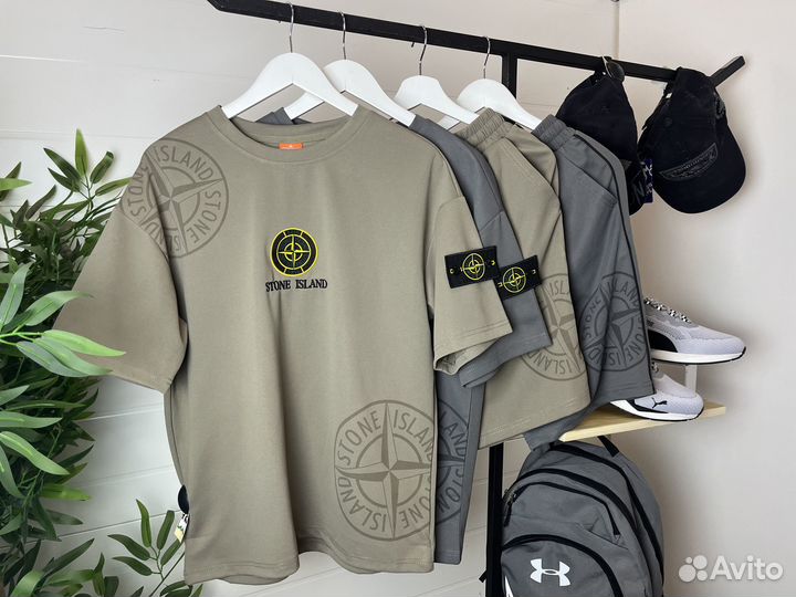 Спортивный костюм Stone Island (шорты + футболка)